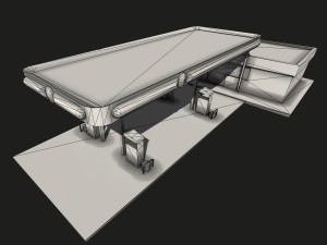 gas station 3D मॉडल