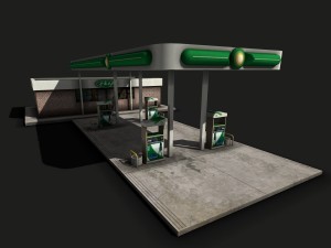 gas station 3D मॉडल