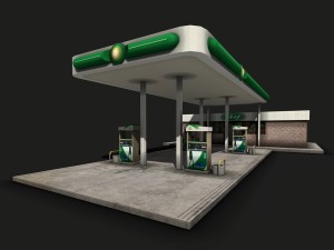 gas station 3D मॉडल