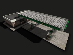gas station 3D मॉडल