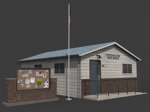 suburban post office 3Dモデル