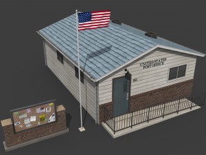suburban post office 3D Model