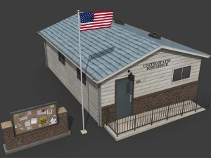 suburban post office 3D Model