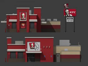 kfc restaurant 3D Model
