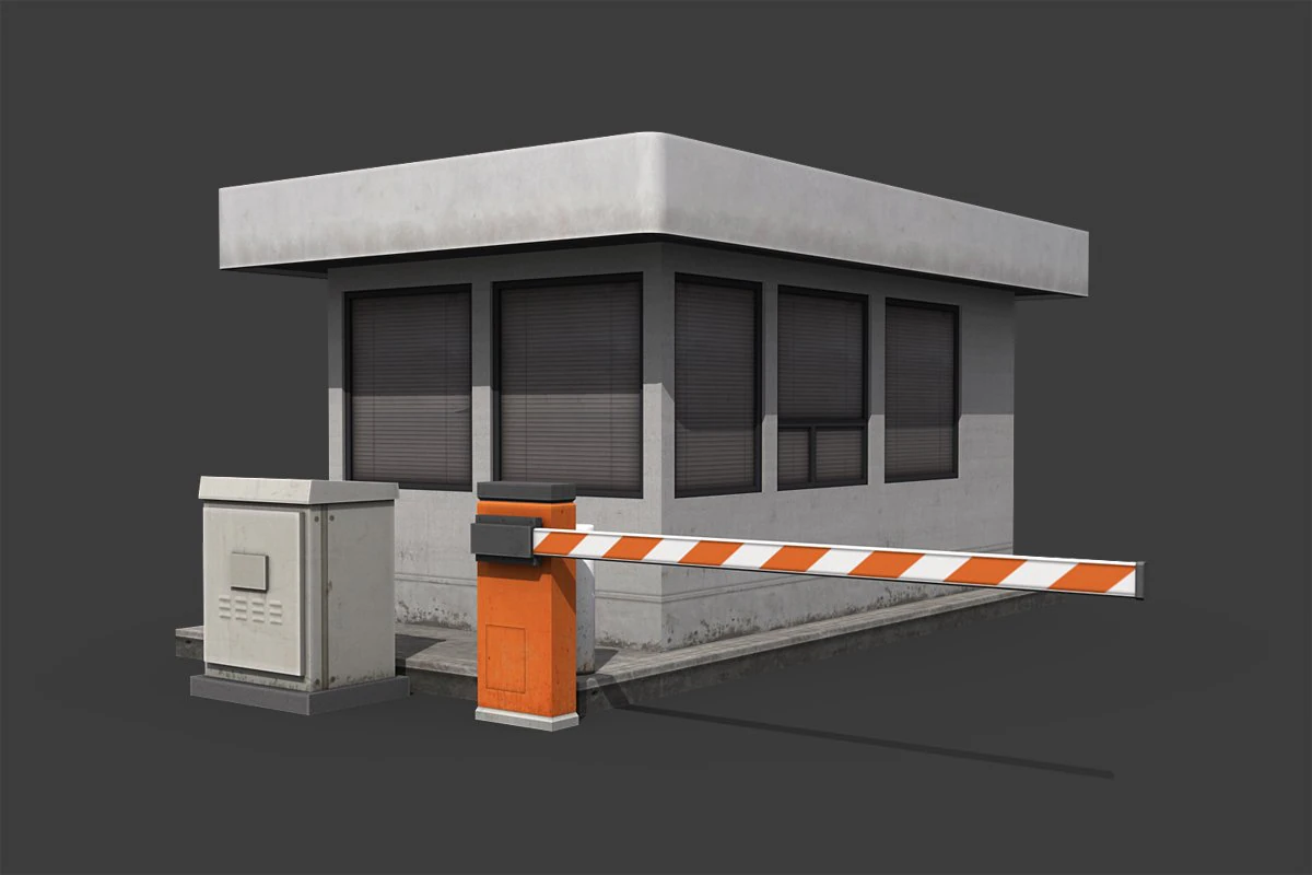 security booth 3D Model .c4d .max .obj .3ds .fbx .stl .blend 