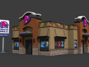 taco bell restaurant 3Dモデル
