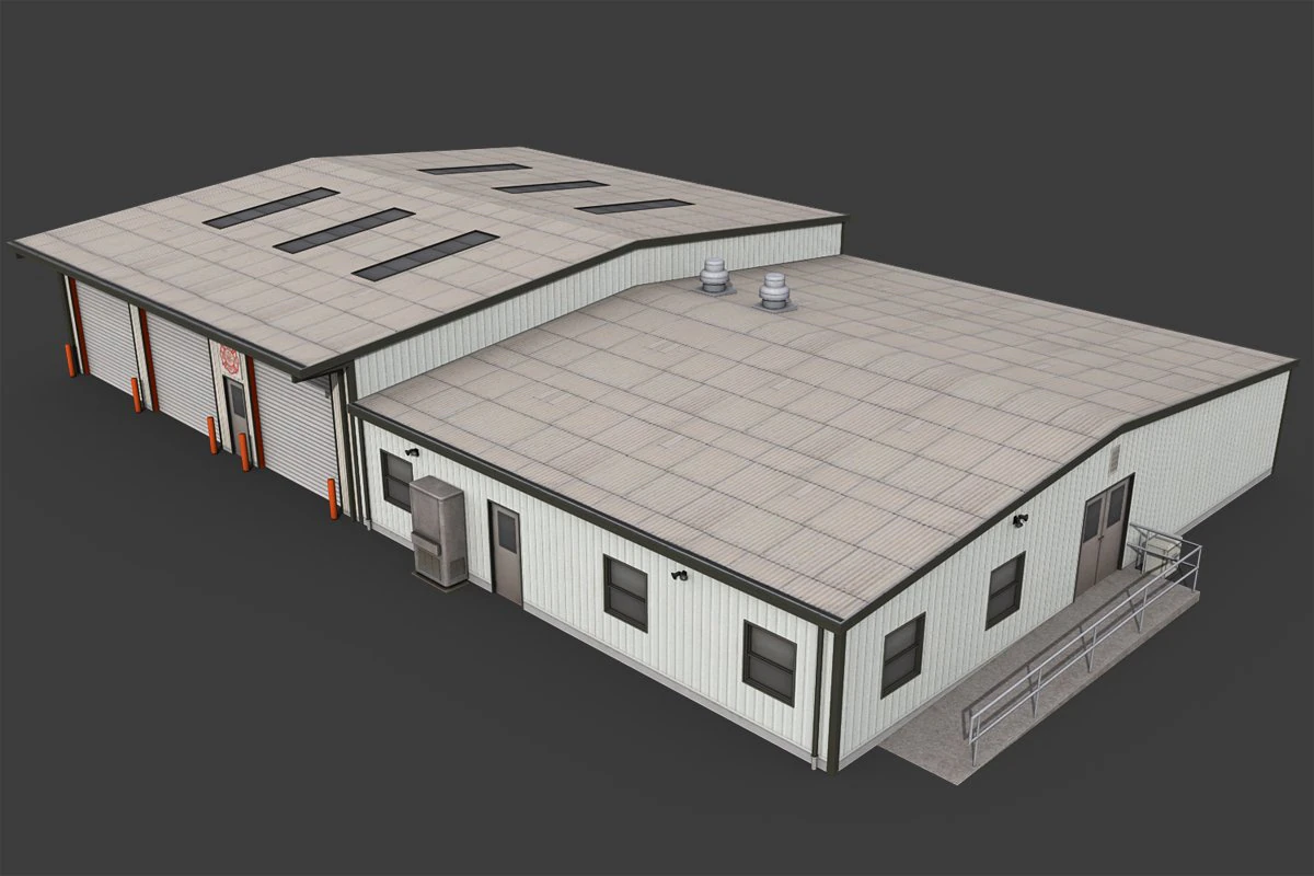suburban fire department 3D Model .c4d .max .obj .3ds .fbx .stl .blend 