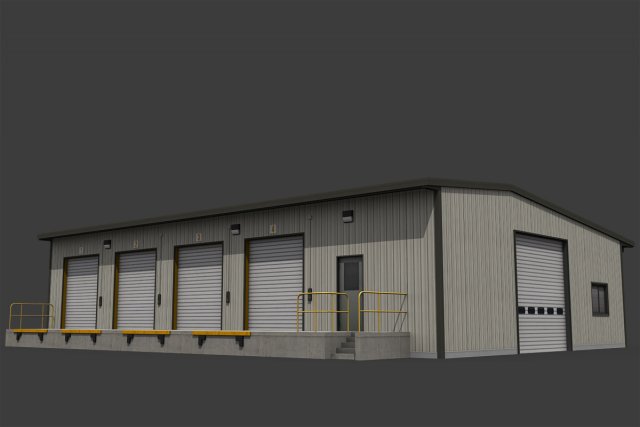 warehouse Model 3D .c4d .max .obj .3ds .fbx .stl .blend 