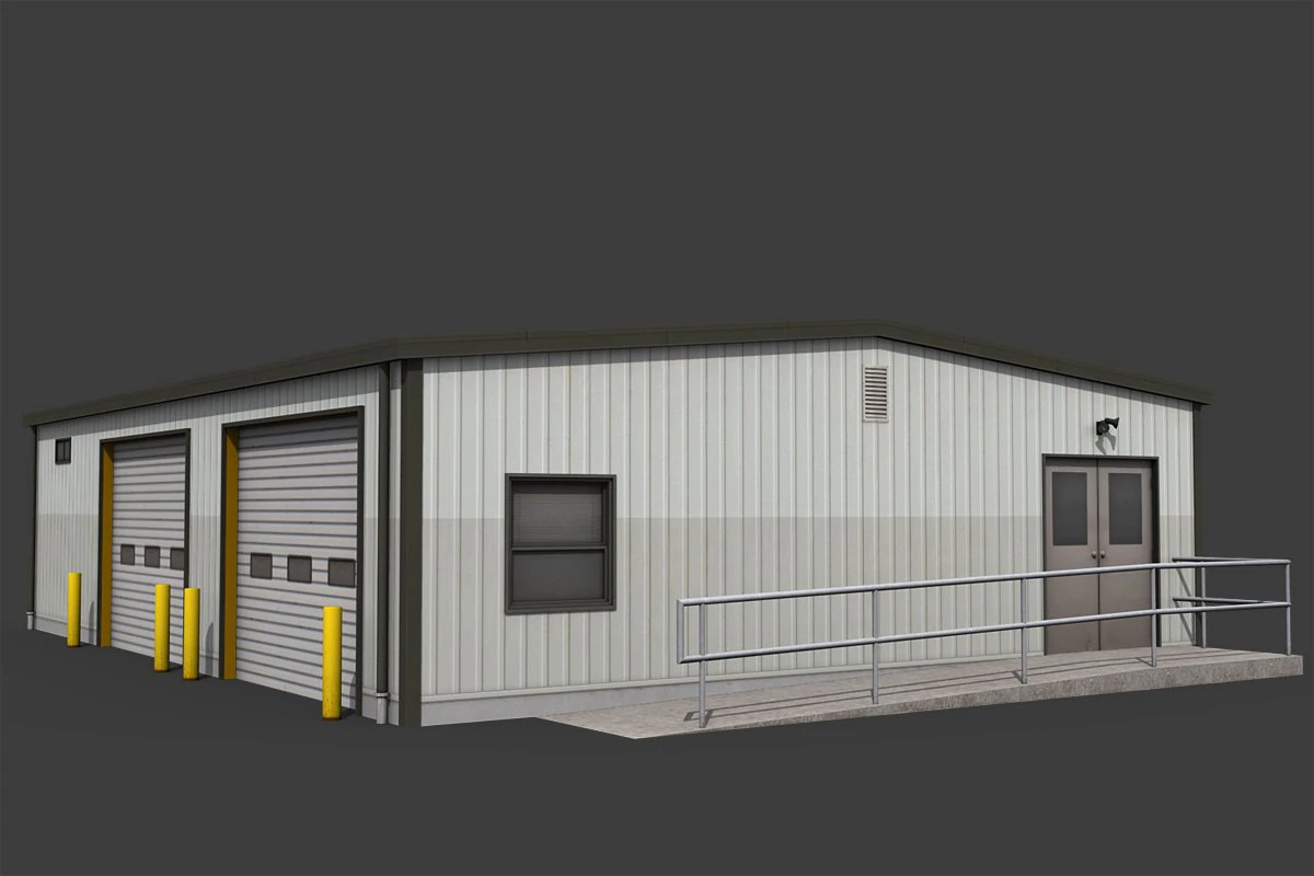 small warehouse 3D Model .c4d .max .obj .3ds .fbx .stl .blend 