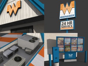 whataburger restaurant 3D Модель