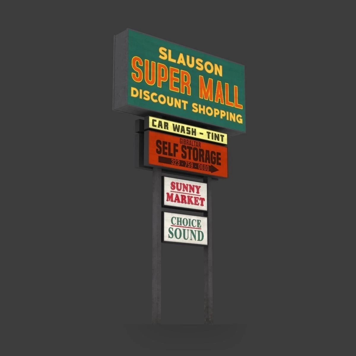 mall sign 3D Model .c4d .max .obj .3ds .fbx .stl .blend