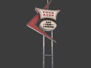 four aces movie set sign 3D Model