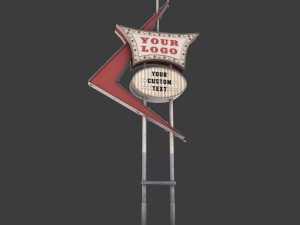 four aces movie set sign 3D Model