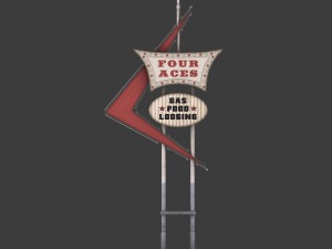 four aces movie set sign 3D Model