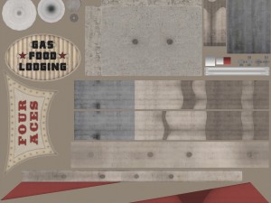 four aces movie set sign 3D Model