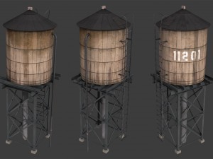 new york water tank Model 3D