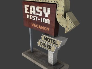 motel sign 2 Modèle 3D