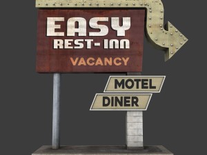 motel sign 2 Modèle 3D