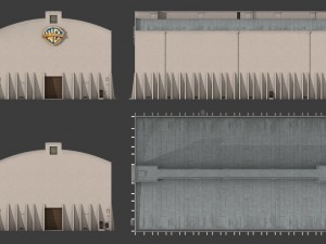 warner brothers sound stage building 3D Model
