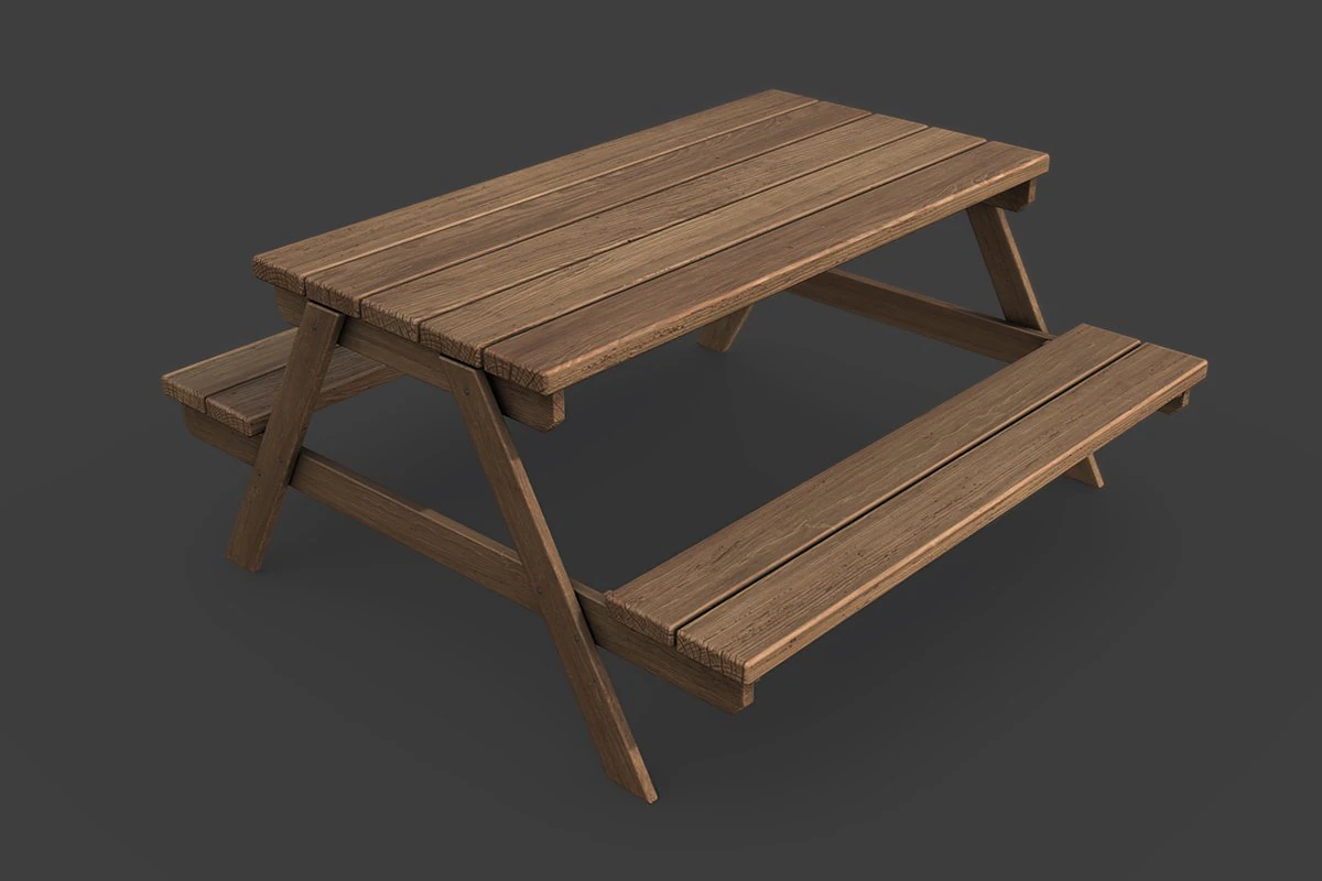 picnic table 3D Model .c4d .max .obj .3ds .fbx .stl .blend 