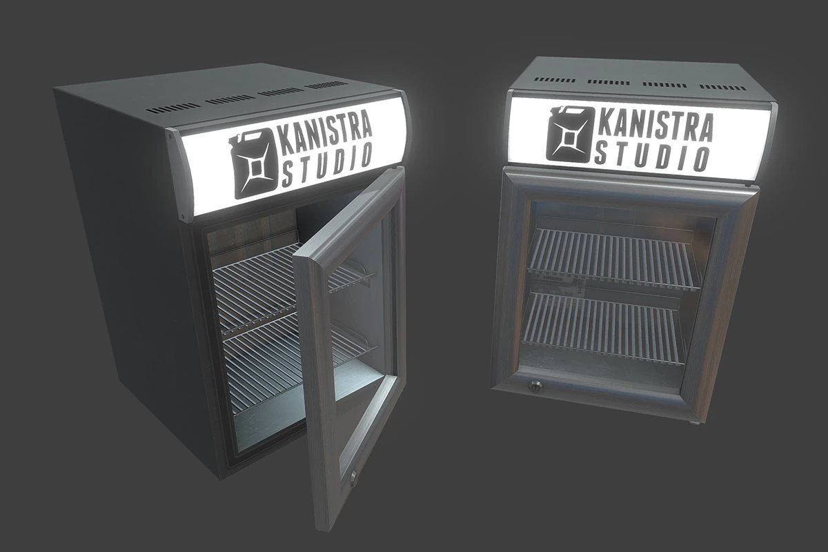 small fridge 3D Model .c4d .max .obj .3ds .fbx .stl .blend 