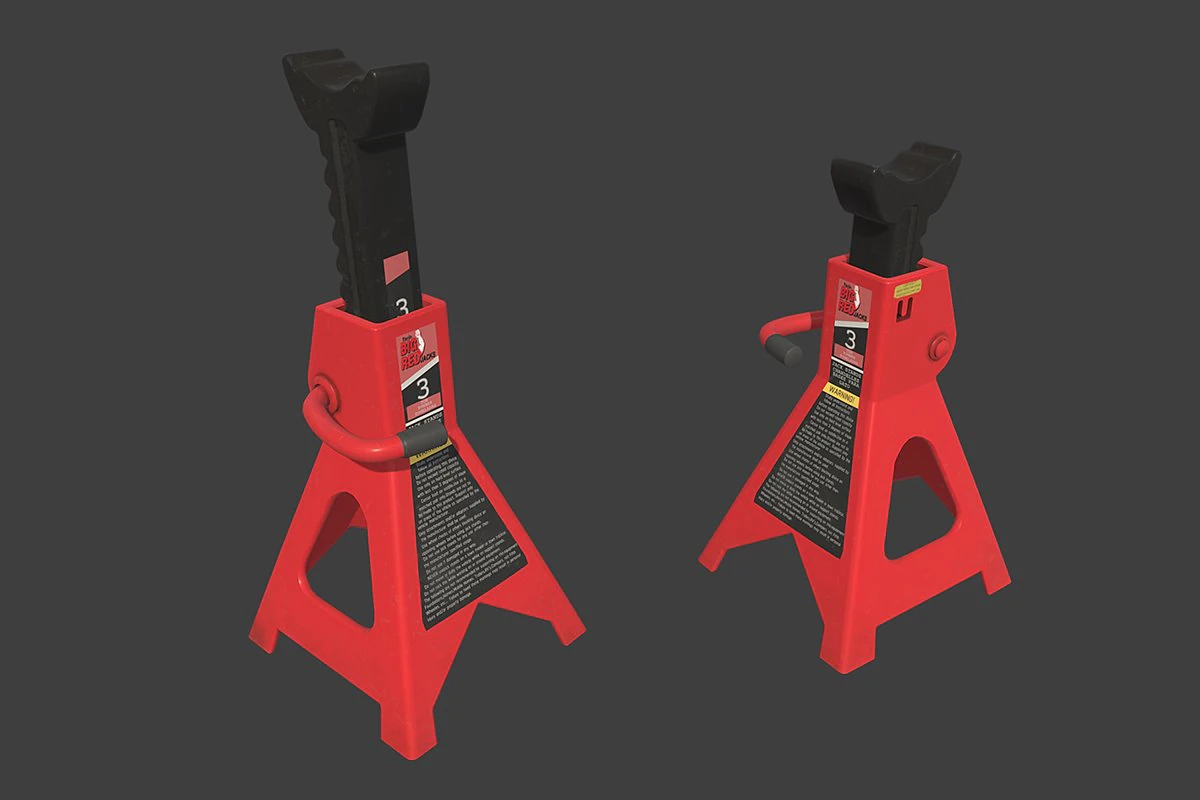 steel jack stand 3D Model .c4d .max .obj .3ds .fbx .stl .blend 