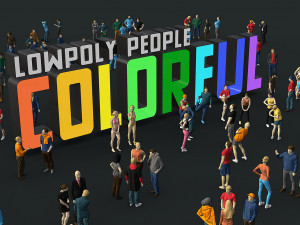 lowpoly people colorful 3D Model