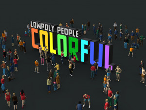 lowpoly people colorful 3D-Modell