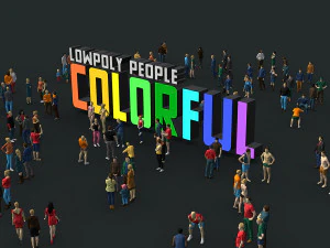 lowpoly people colorful 3D Model