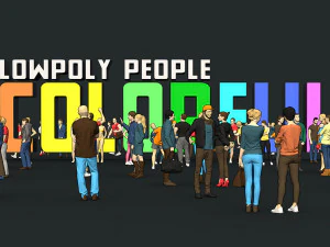 lowpoly people colorful 3D Model