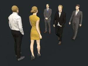 lowpoly people colorful 3D-Modell