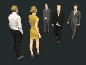 lowpoly people colorful 3D Model