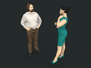 lowpoly people colorful 3D-Modell