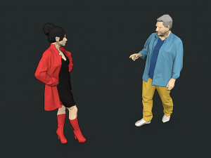 lowpoly people colorful 3D-Modell
