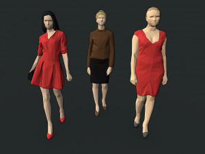 lowpoly people colorful 3D-Modell