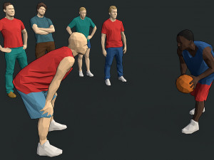 lowpoly people colorful 3D-Modell