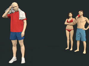 lowpoly people colorful 3D Model