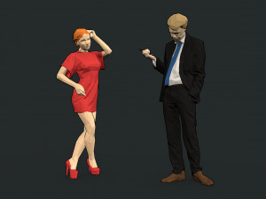 lowpoly people colorful 3D-Modell