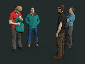 lowpoly people colorful 3D Model