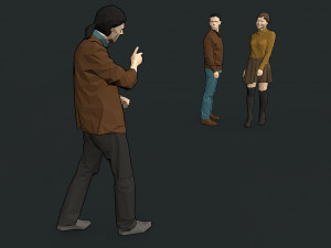 lowpoly people colorful 3D-Modell