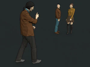 lowpoly people colorful 3D Model