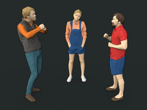 lowpoly people colorful 3D-Modell