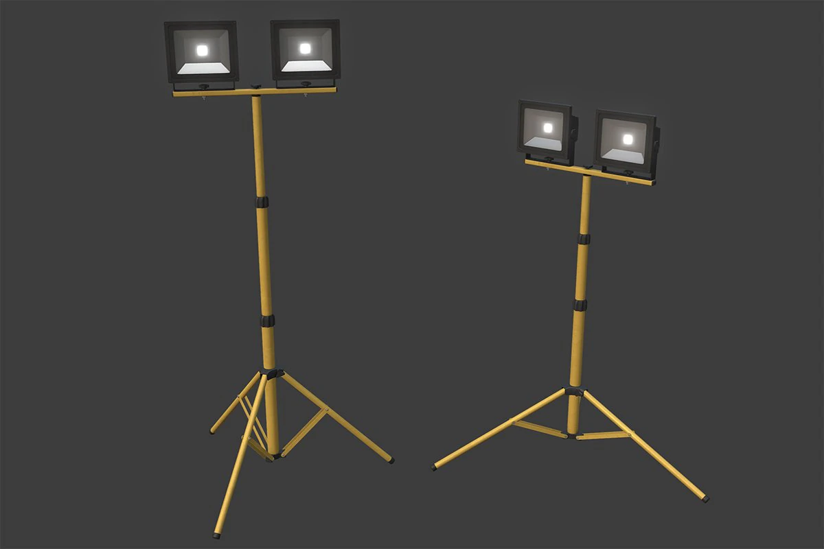 led work light stand 3D Model .c4d .max .obj .3ds .fbx .stl .blend 