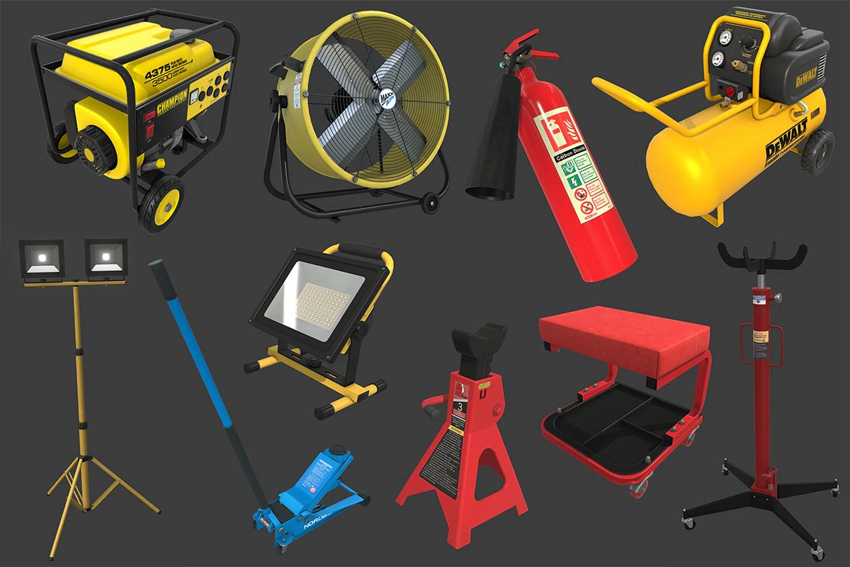 autoservice props pack vol 2 3D Model .c4d .max .obj .3ds .fbx .stl .blend