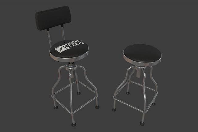 garage bar stool 3D 모델 .c4d .max .obj .3ds .fbx .stl .blend 
