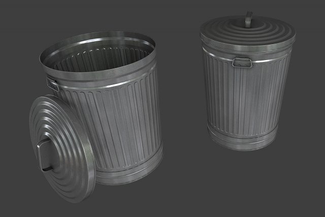 trash can 3D Model .c4d .max .obj .3ds .fbx .stl .blend 