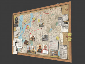 detective pinboard 3D मॉडल