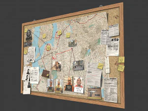 tableau d'affichage de d&eacute;tective Modèle 3D