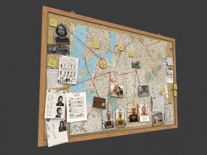 detective pinboard 3D मॉडल