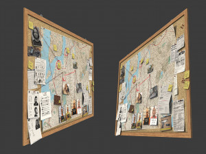 detective pinboard 3D मॉडल